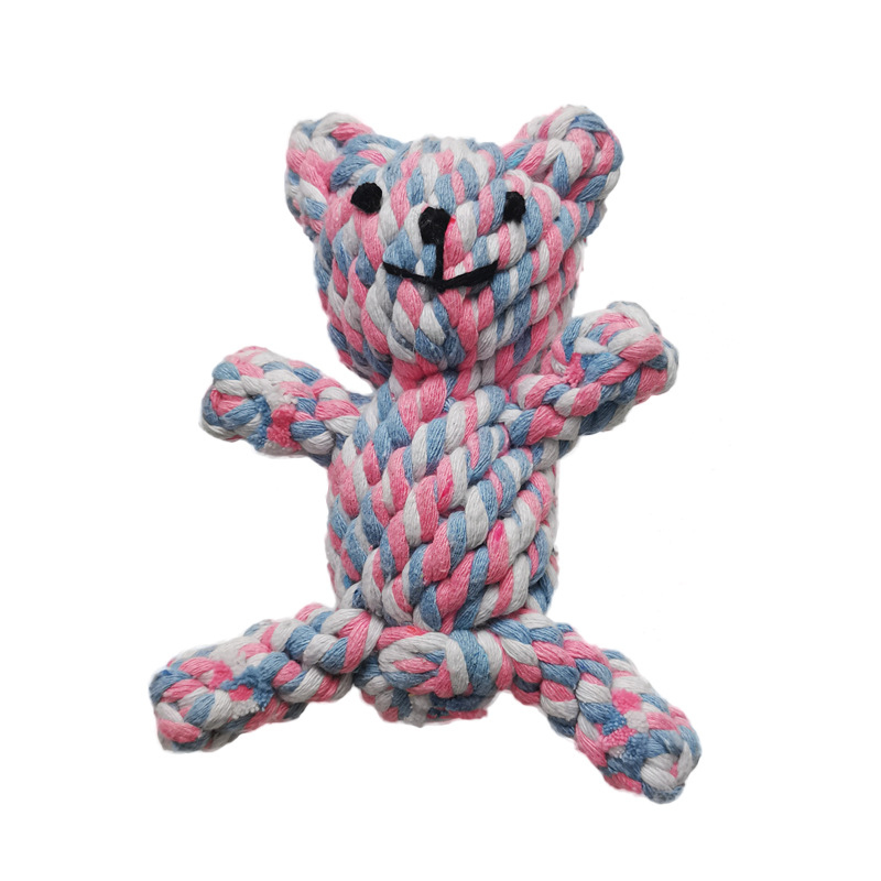 Interactive Squeaky Plush Dog Toy - 애완동물용 면로프 코끼리 모양 강아지 씹는