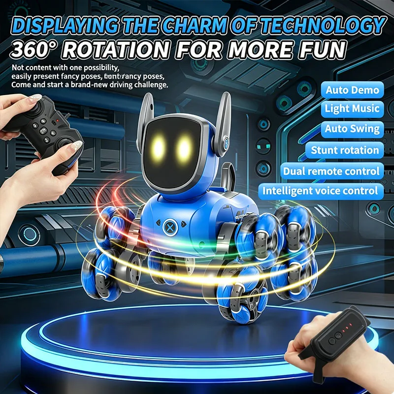 Interactive Squeaky Plush Dog Toy - JJRC Q200 2026 RC 로봇 스턴트