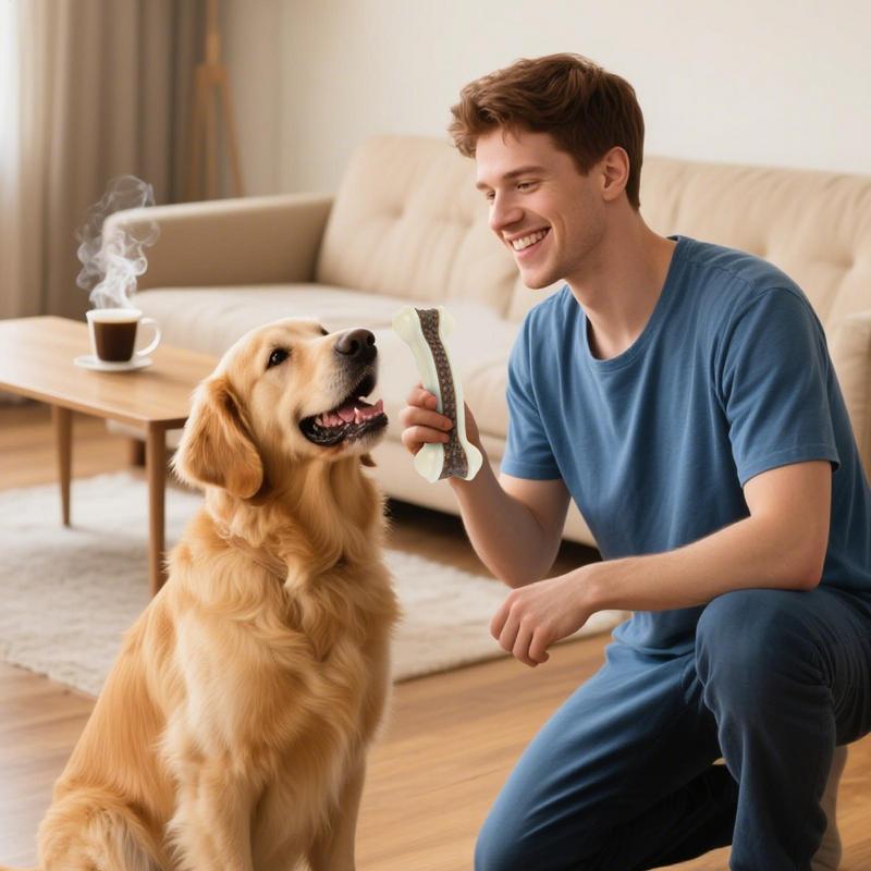 개 뼈 장난감 대화 형 청소 치아 지루함 완화 대화 형 - Teeth Cleaning Dog Chew Bone 리뷰 및 가격