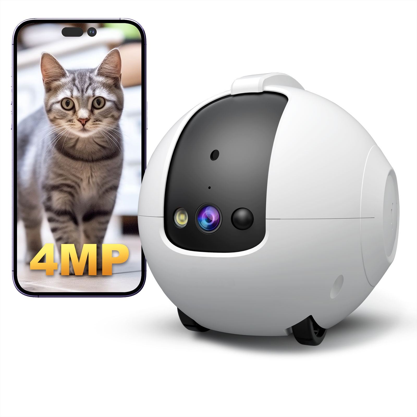 애완동물 카메라 로봇, 4MP 해상도, 양방향 오디오, - Dog Toys 리뷰 및 가격